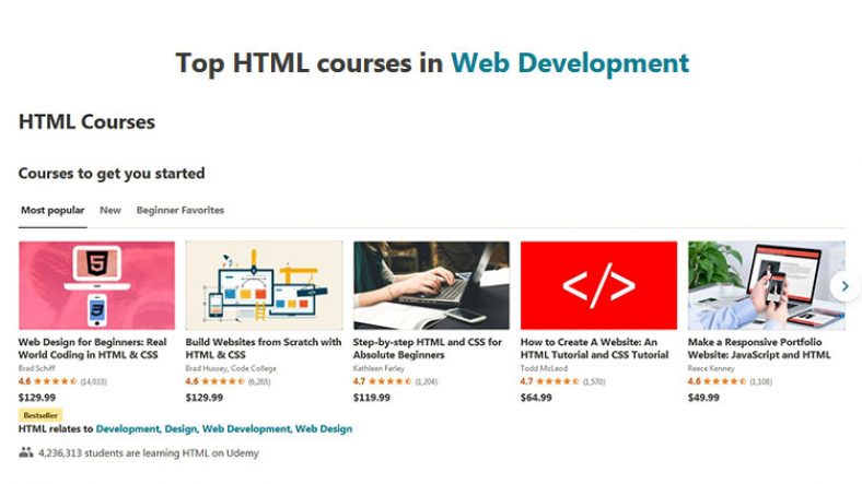 best udemy courses for html css and javascript